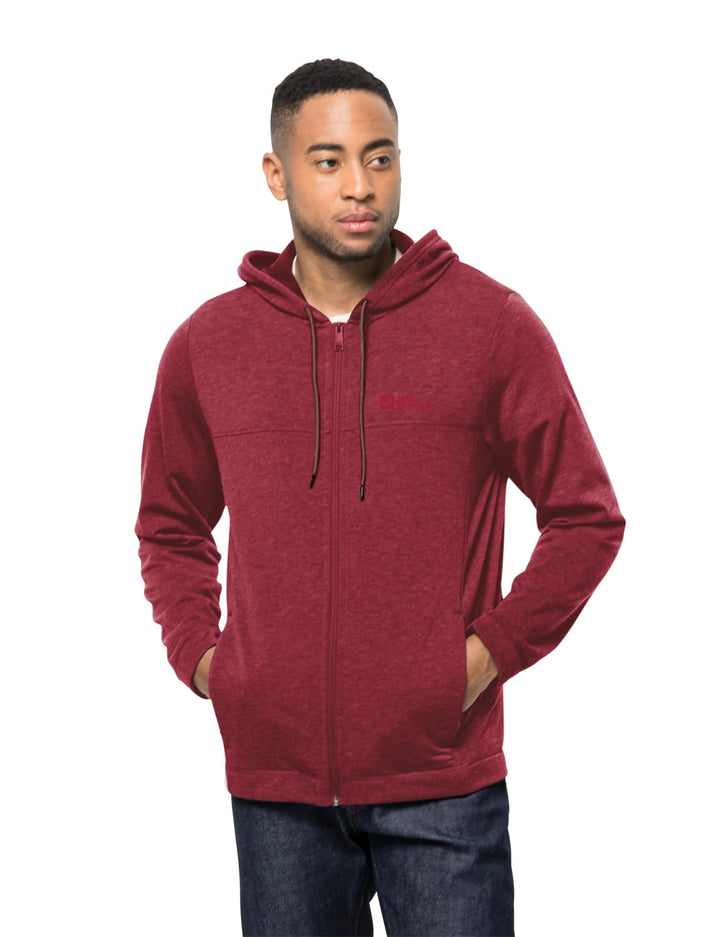 Jack Wolfskin Herren Waldsee Hooded JKT M Fleecejacke S Deep Ruby, S Deep Ruby
