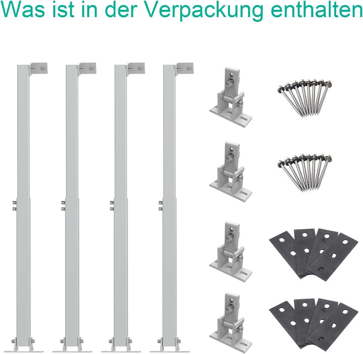 TEOV Solarmodul Halterung 0-60° Individuell Verstellbar Pv Modul Halterung, Solarmodul Halterung füR