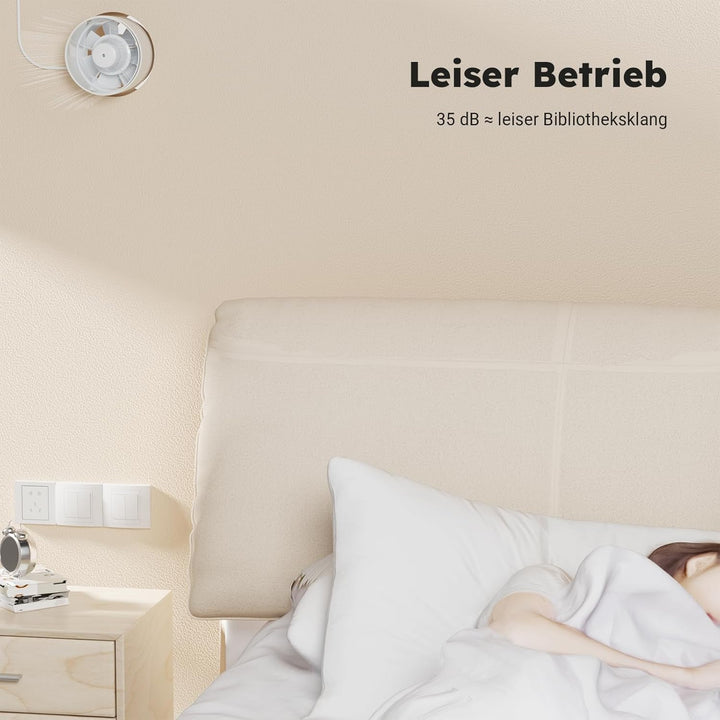 Rohrventilator 100mm 105mm,Inline-Abluftventilator,Leise Rohrlüfter 130m³/h,Kanalventilator Für Bad,