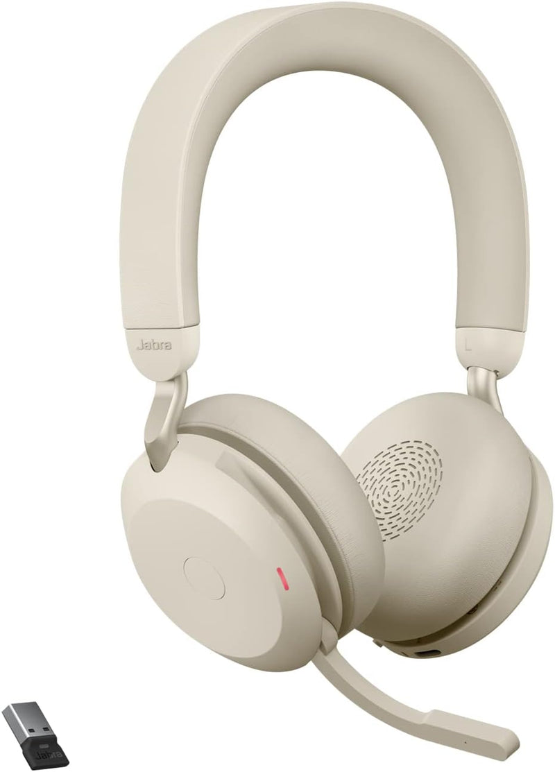 Jabra Evolve2 75 Wireless PC Headset with 8-Microphone Technology - Dual Foam Stereo Headphones with