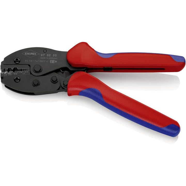 KNIPEX PreciForce Crimpzange brüniert, mit Mehrkomponenten-Hüllen 220 mm 97 52 50