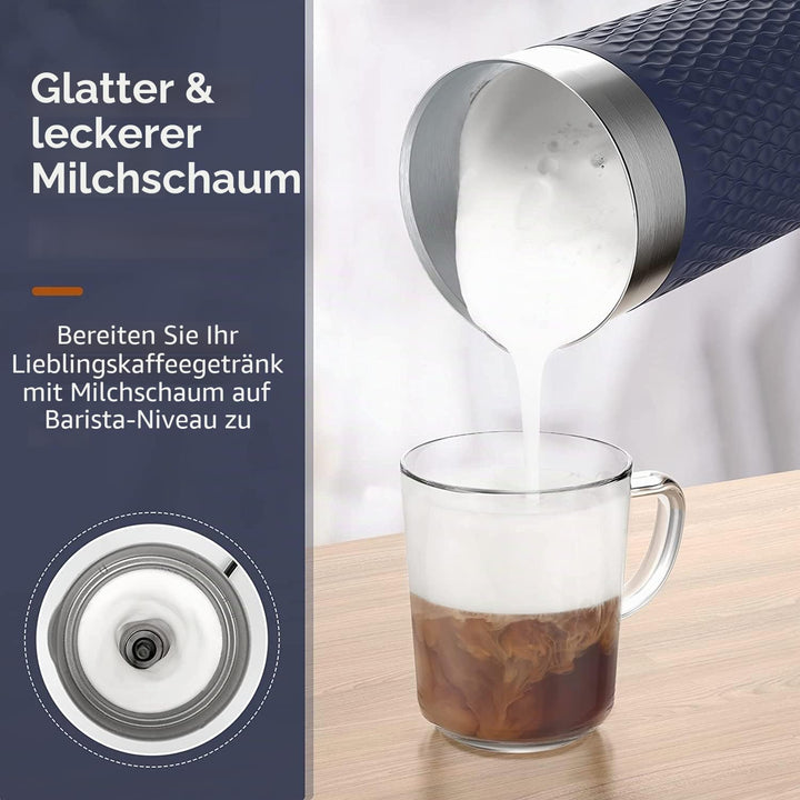 SIMPLETASTE Milchaufschäumer, 4 in 1 Elektrischer Automatischer Milchschäumer für Heissen und Kalten
