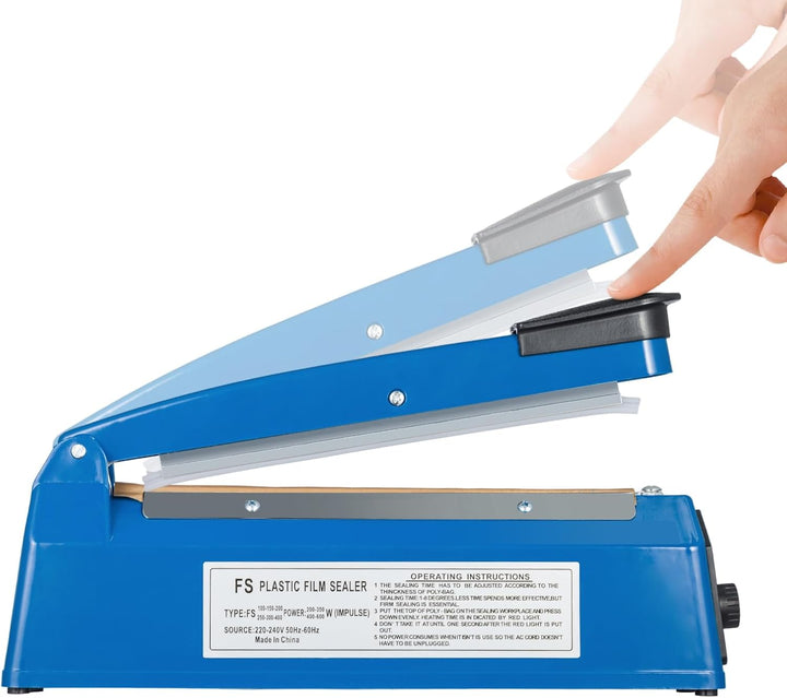 Heisssiegelgerät 200mm Beutelverschliesser Folienschweissgerät Impuls Schweissgerät Verschweisser Zu