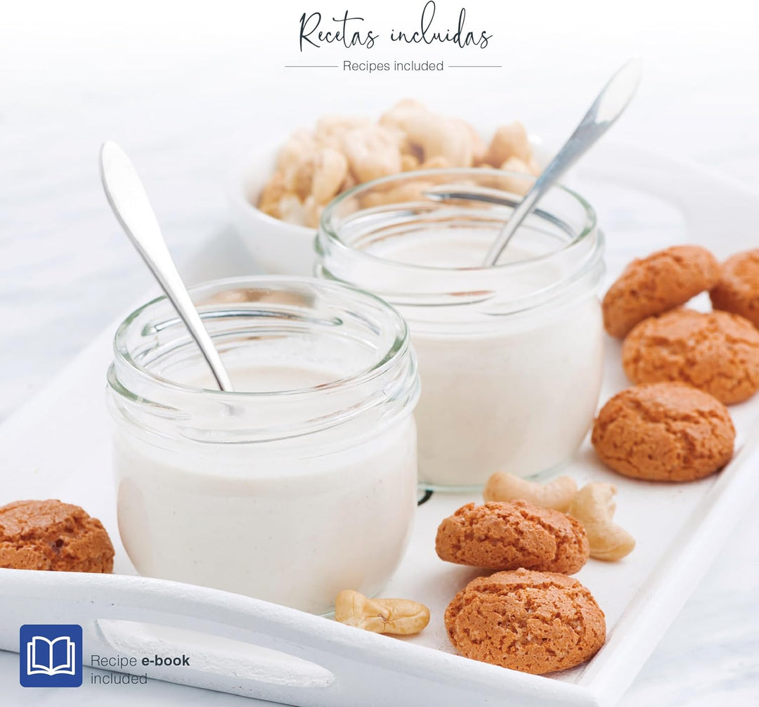 Lacor - 69439 - Deva Joghurtbereiter aus Glas, 9 Gläser im Lieferumfang Enthalten, Einstellbare Temp