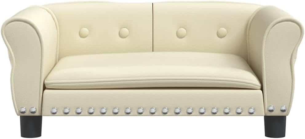vidaXL Hundebett Creme 70x45x30 cm Kunstleder 70 x 45 x 30 cm Creme, 70 x 45 x 30 cm Creme