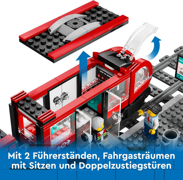 LEGO City Strassenbahn mit Haltestelle, Geschenkidee für Fans von Fahrzeug-Spielzeug ab 7 Jahren, mi