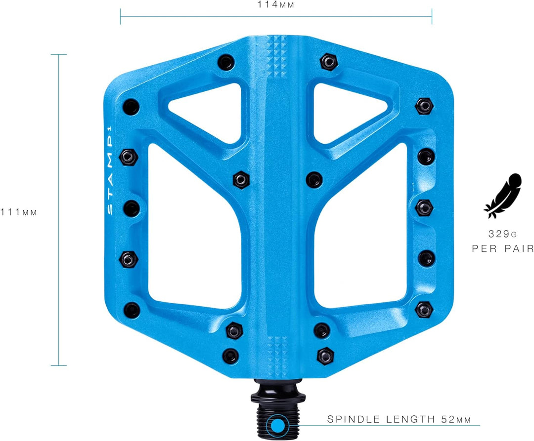 Crankbrothers Stamp Flat BMX/MTB Fahrradpedal – Plattform-Fahrradpedal, minimales Profil, Verstellba