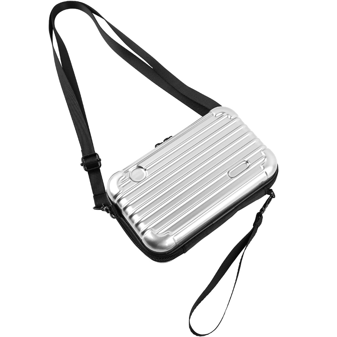 Mini Koffer Umhängetasche, Kleiner Koffertasche Handtasche Innentaschen Kosmetiktasche Hardcase mit