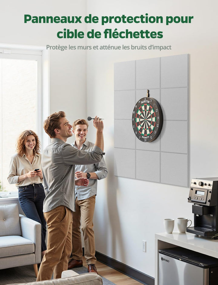 12Stück Akustikplatten, 30 * 30 * 0.9cm Schallabsorber mit Schalldämmung als selbstklebender Wandsch