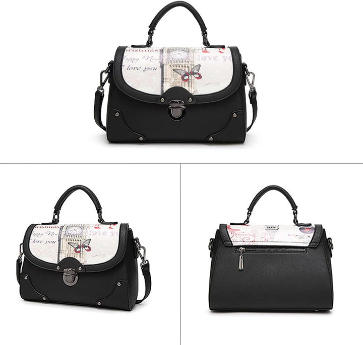 BUKESIYI Damen Tasche Umhängetasche Handtasche Frauen Klein Schultertasche Weekender Lack PU Leder C