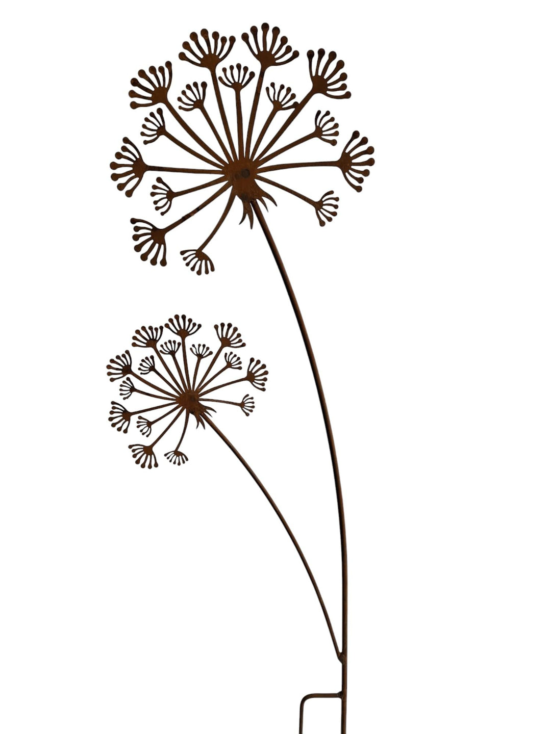 Gartenstecker Pusteblume aus Edelrost, Gartendekoration für Beete, Terrasse und Balkon, Metall-Steck