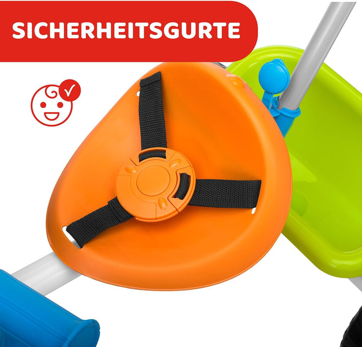 Chicco Pelikan Kinderdreirad, Dreirad für Mädchen und Jungen mit höhenverstellbarem Lenker, Sicherhe