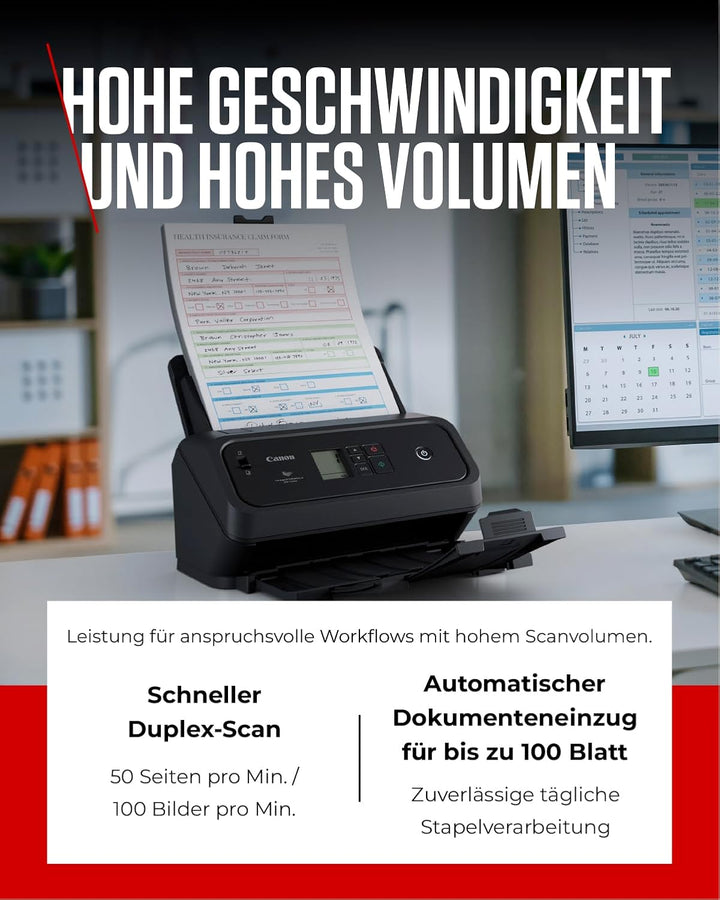 Canon imageFORMULA DR-C350 A4 Dokumentenscanner – Kompaktes Design & erweiterte Bildverarbeitung für