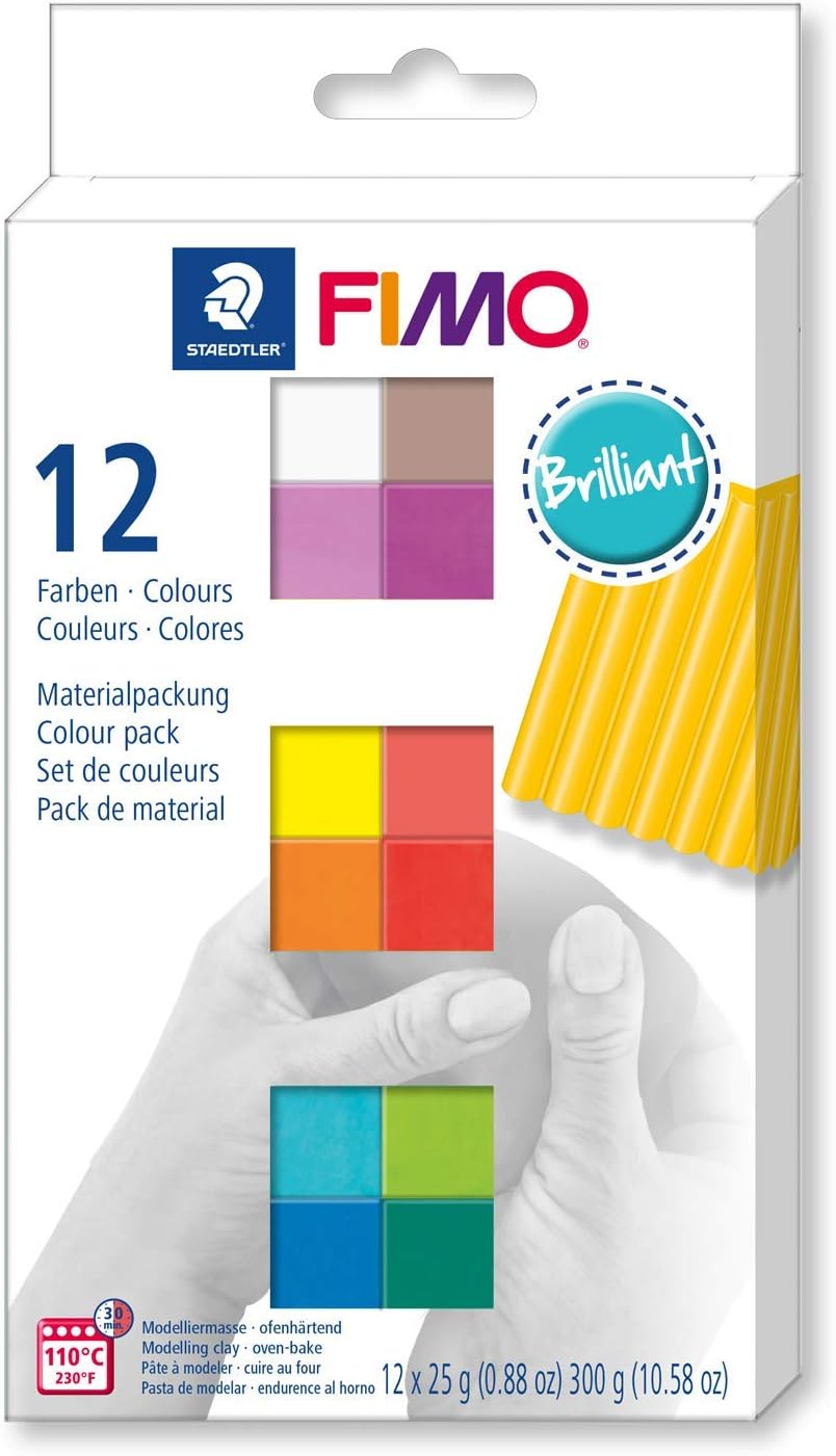 Staedtler FIMO Soft ofenhärtende Modelliermasse (Brilliant, 36 Blöcke Farbmix) Brilliant 36 Blöcke F