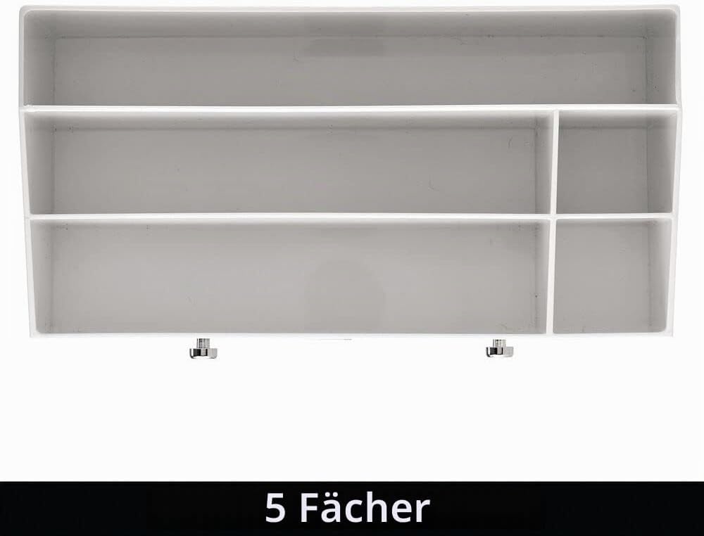mDesign Kosmetik Organizer – Aufbewahrungsbox mit 5 Fächern und 2 Schubladen für Make-up, Nagellack