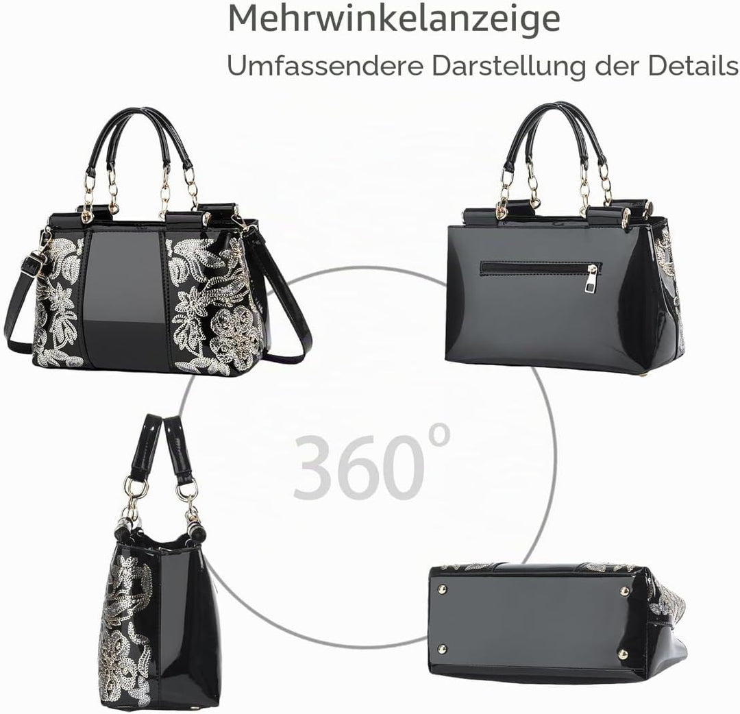 NICOLE&amp;DORIS Handtasche Damen Schultertasche Mode Frauen Umhängetasche Lackleder Handtasche Damen Sh