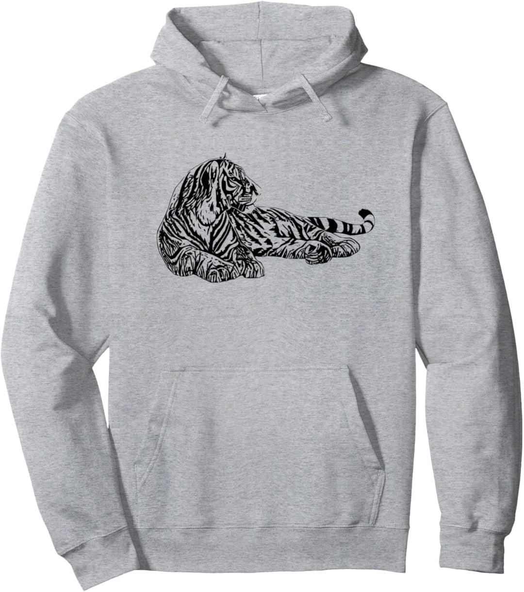 Tiger Motiv Raubkatzen Katzen Dschungel Krallen Zähne Tiger Pullover Hoodie