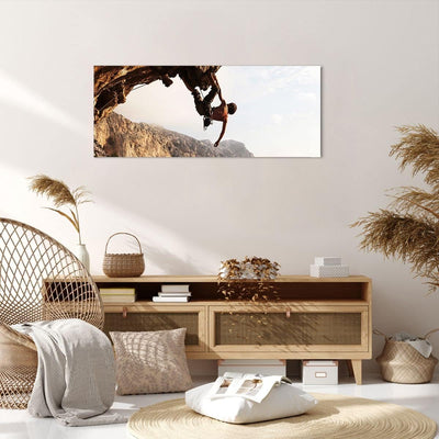 Bilder auf Leinwand 100x40cm Leinwandbild Klettern extrem berge griechenland Gross Wanddeko Bild Sch