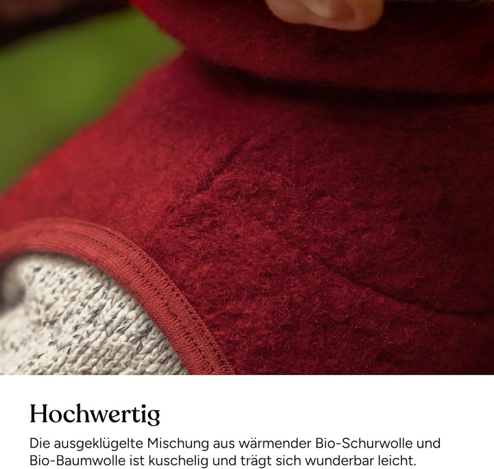 Ehrenkind ® Walkweste für Kinder aus Bio-Schurwolle | Kinderweste Gr. 74/80 | Weste Kinder in Anthra