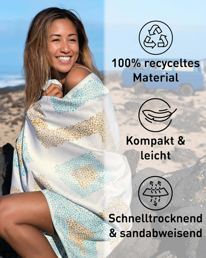 Fit-Flip Strandtuch XXL aus Mikrofaser - leicht und schnelltrocknend - 100% recyceltes Strandhandtuc