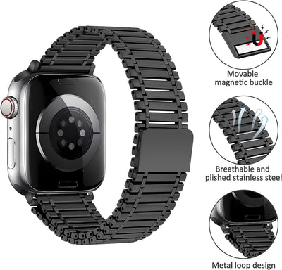 Edelstahl Uhrenarmband kompatibel Für Apple watch Armband 41mm 40mm 38mm Damen/Herren,22mm Metall Lo