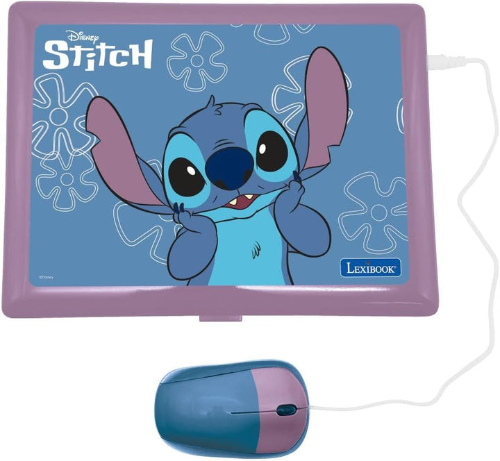 Lexibook, Disney Stitch, Bilingualer Lern-Laptop Disney Stitch, 170 Aktivitäten auf Englisch/Deutsch
