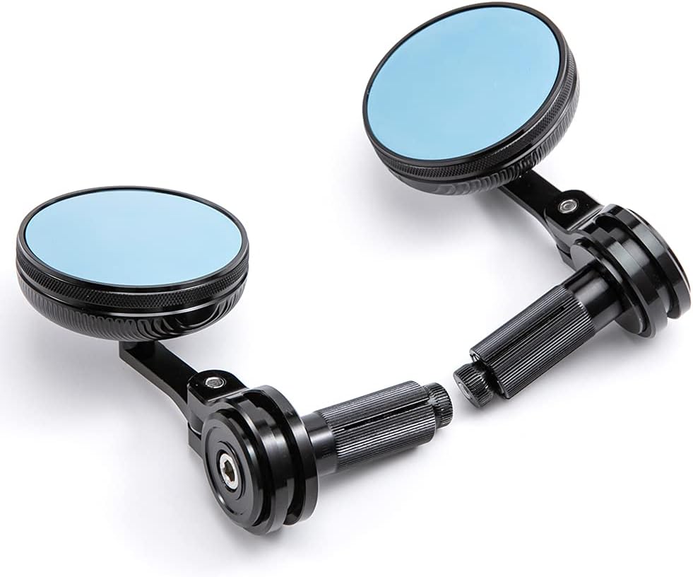 APEBAZY Motorradspiegel CNC Aluminium Rückansicht Rückspiegel Seitenspiegel #2 Schwarz, #2 Schwarz