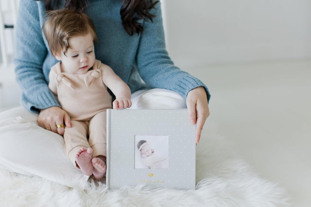 Pearhead My Baby Album, Baby Book Photo Keepsake for New and Expecting Parents, 50 Pages, Holds 200