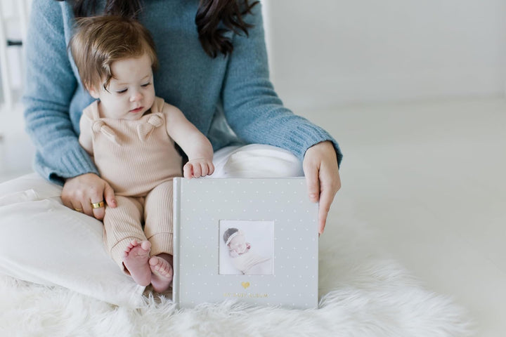 Pearhead My Baby Album, Baby Book Photo Keepsake for New and Expecting Parents, 50 Pages, Holds 200