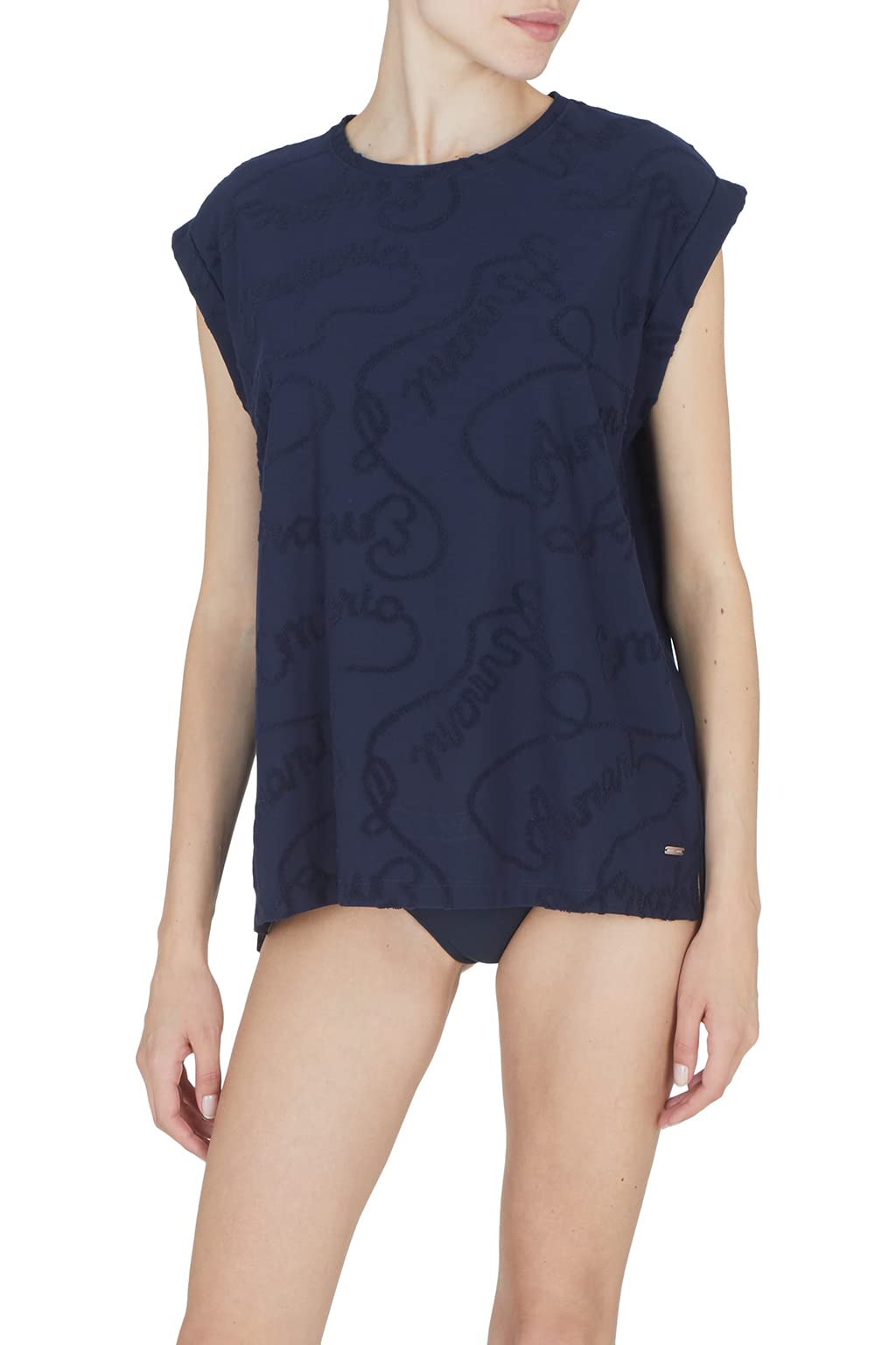 Emporio Armani Damen Women's Logomania Tank M Marine, M Marine