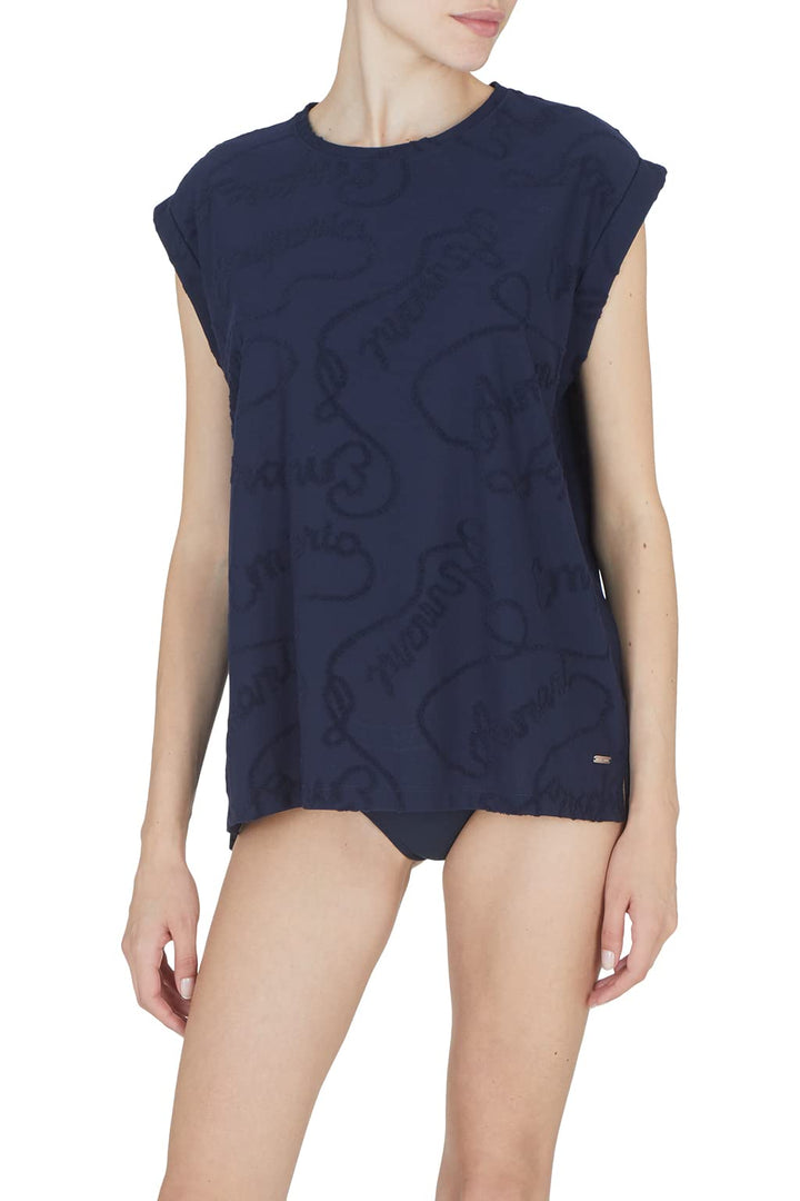 Emporio Armani Damen Women's Logomania Tank M Marine, M Marine