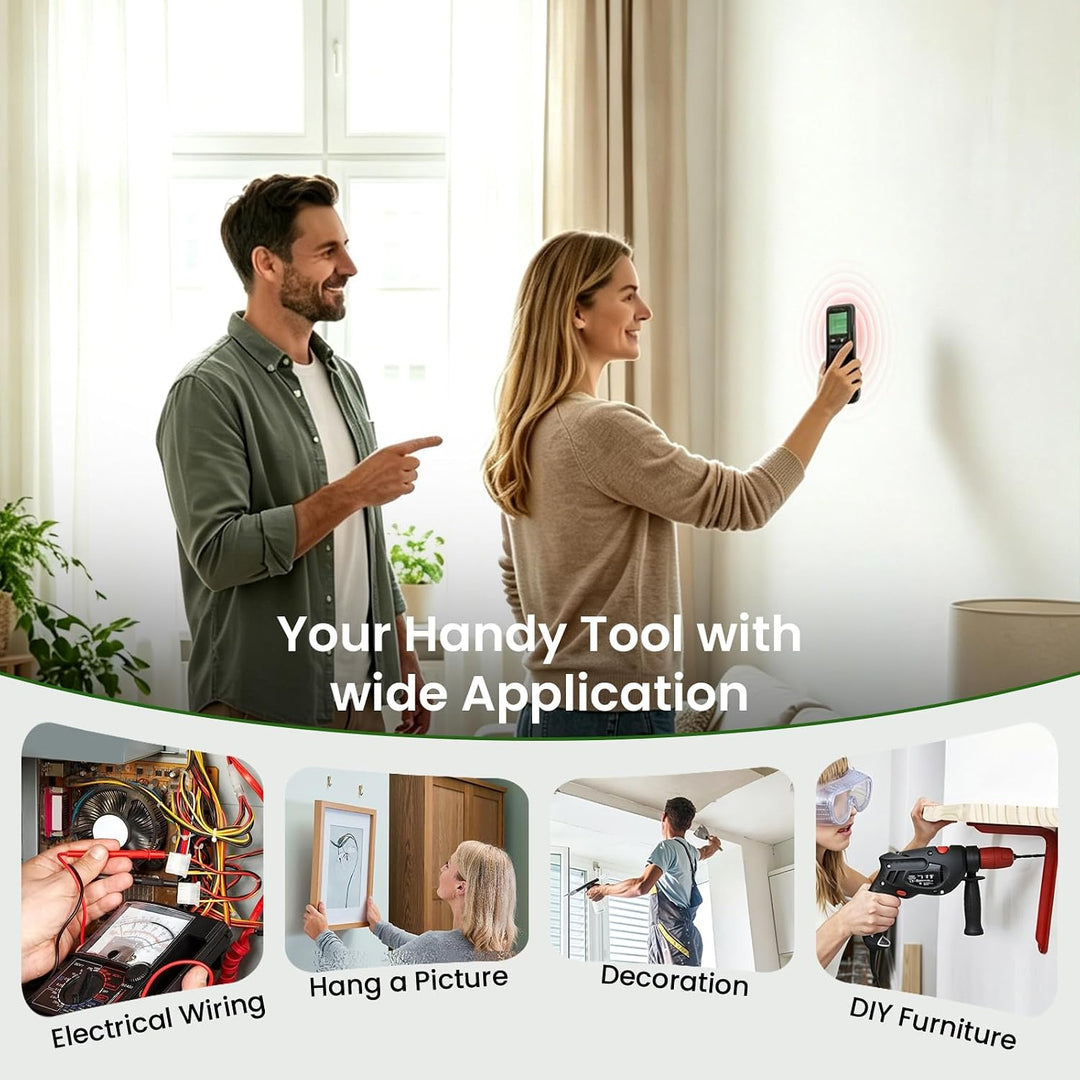 5 in1 Leitungssuchgerät Ortungsgerät Wand, Leitungssucher Stromleitungen mit HD-LCD-Display und Audi