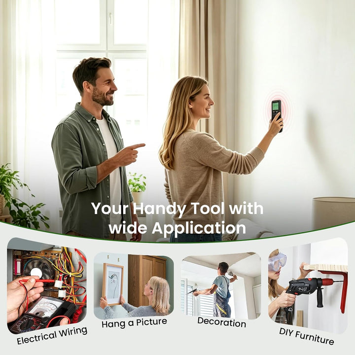 5 in1 Leitungssuchgerät Ortungsgerät Wand, Leitungssucher Stromleitungen mit HD-LCD-Display und Audi