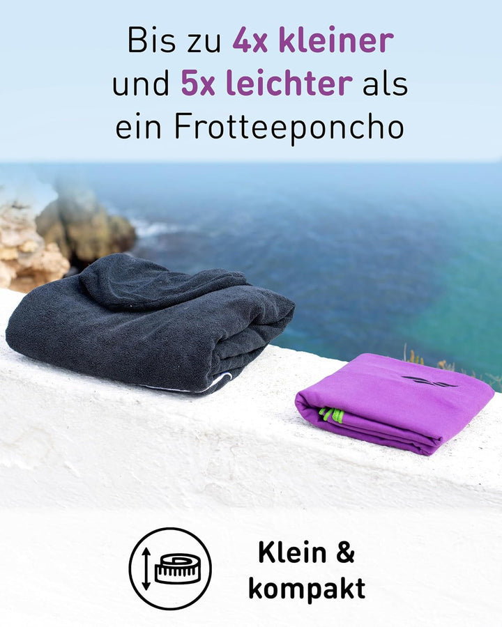 Fit-Flip Surfponcho, Umziehhilfe Damen &amp; Herren – kompakt und sehr leicht – Badeponcho, Umziehhilfe,