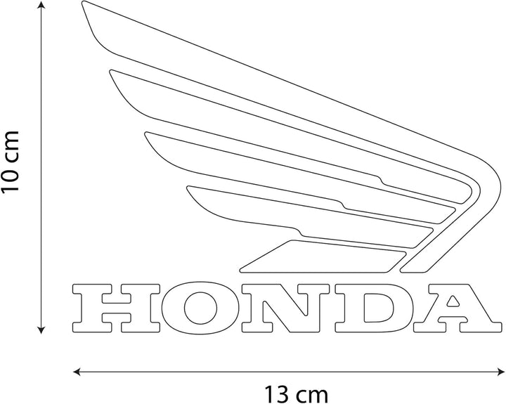 labelbike - 3D Aufkleber Motorrad Logo Chrom-Flügel Embleme kompatibel mit Honda