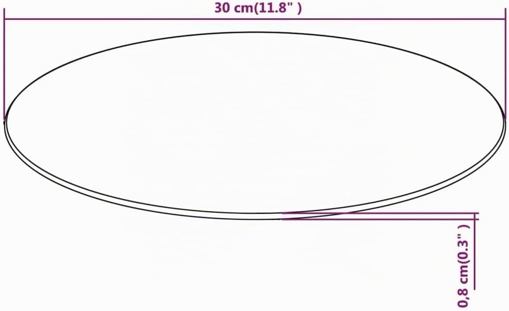 vidaXL Tischplatte aus gehärtetem Glas rund 300 mm Glastisch Tisch Glasplatte Ø 30 cm Transparent, Ø