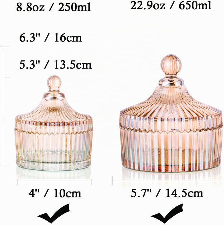 Süsse Gläser mit Deckel Vintage Glasgefässe Kleine + grosse Vorratsgläser für Süssigkeiten, Schokola
