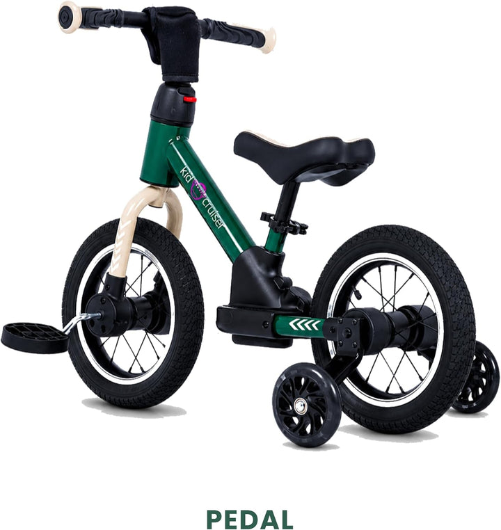 Kidcruiser Pedalplay laufrad ab 2 Jahre, ideal zum Radfahren Lernen, 3‑in‑1 mit LED Stützrädern &amp; Pe