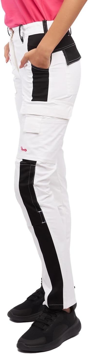 strongAnt Damen Arbeitshose komplett Stretch für Frauen Bundhose mit Kniepolstertaschen Schwarz Grau