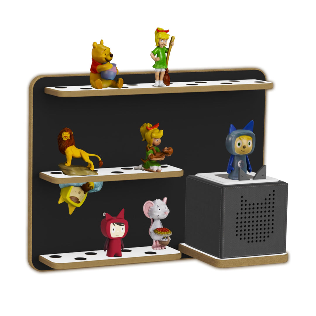 Regal für Toniebox, Wandregal für Tonie Figuren, Aufbewahrung für Tonies, Halterung für Toniebox (Be
