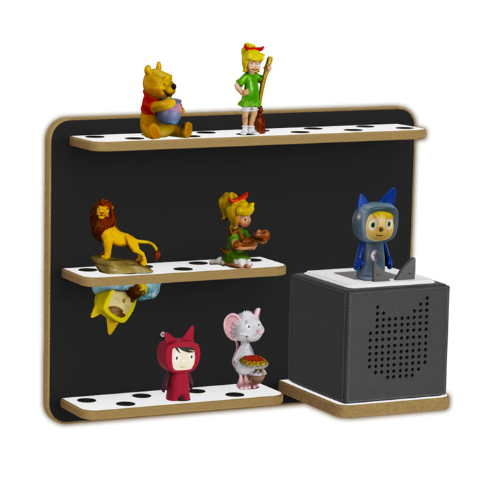 Regal für Toniebox, Wandregal für Tonie Figuren, Aufbewahrung für Tonies, Halterung für Toniebox (Be