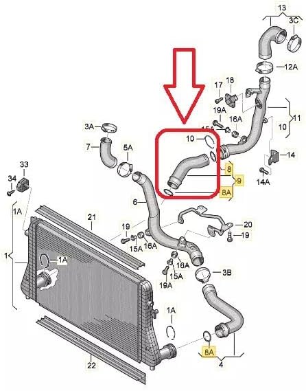 LLS-GERMANY Ladeluftschlauch kompatibel mit Tou-ran I (1T3), 1.4 TSI, 1.4 TSI EcoFuel, 140 PS, 150 P