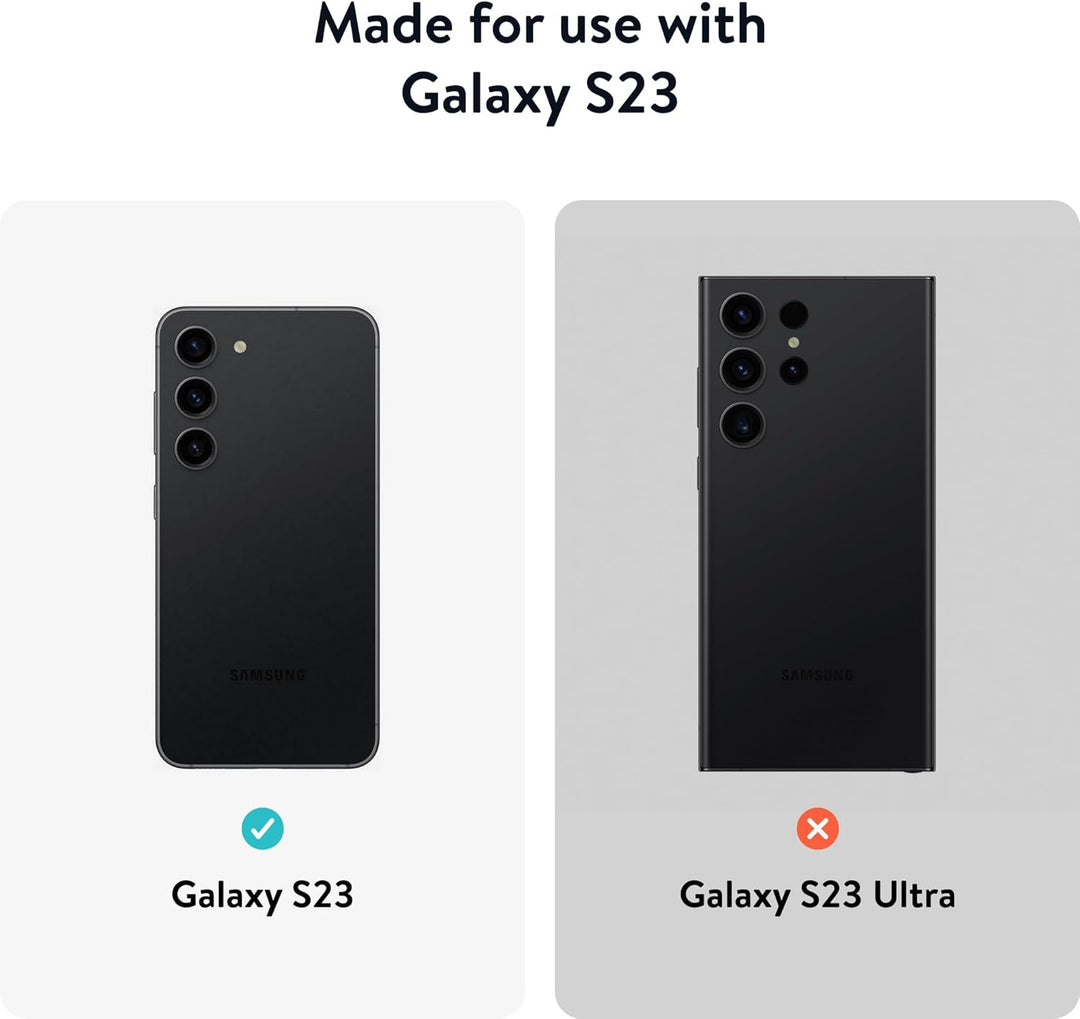 Mous - Hülle für Samsung Galaxy S23 - Schwarzes Leder - Limitless 5.0 - Handyhülle S23 MagSafe-Kompa