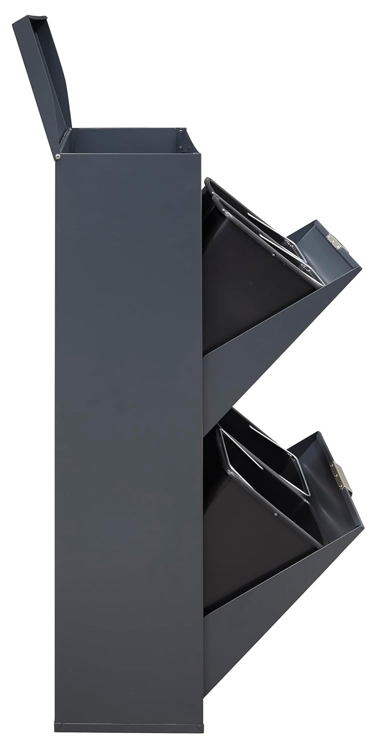 ARREGUI Ecoclas Plus CR624-E Mülltrennsystem aus Stahl mit Aufbewahrungsbox mit Deckel | 4x17L (68L)