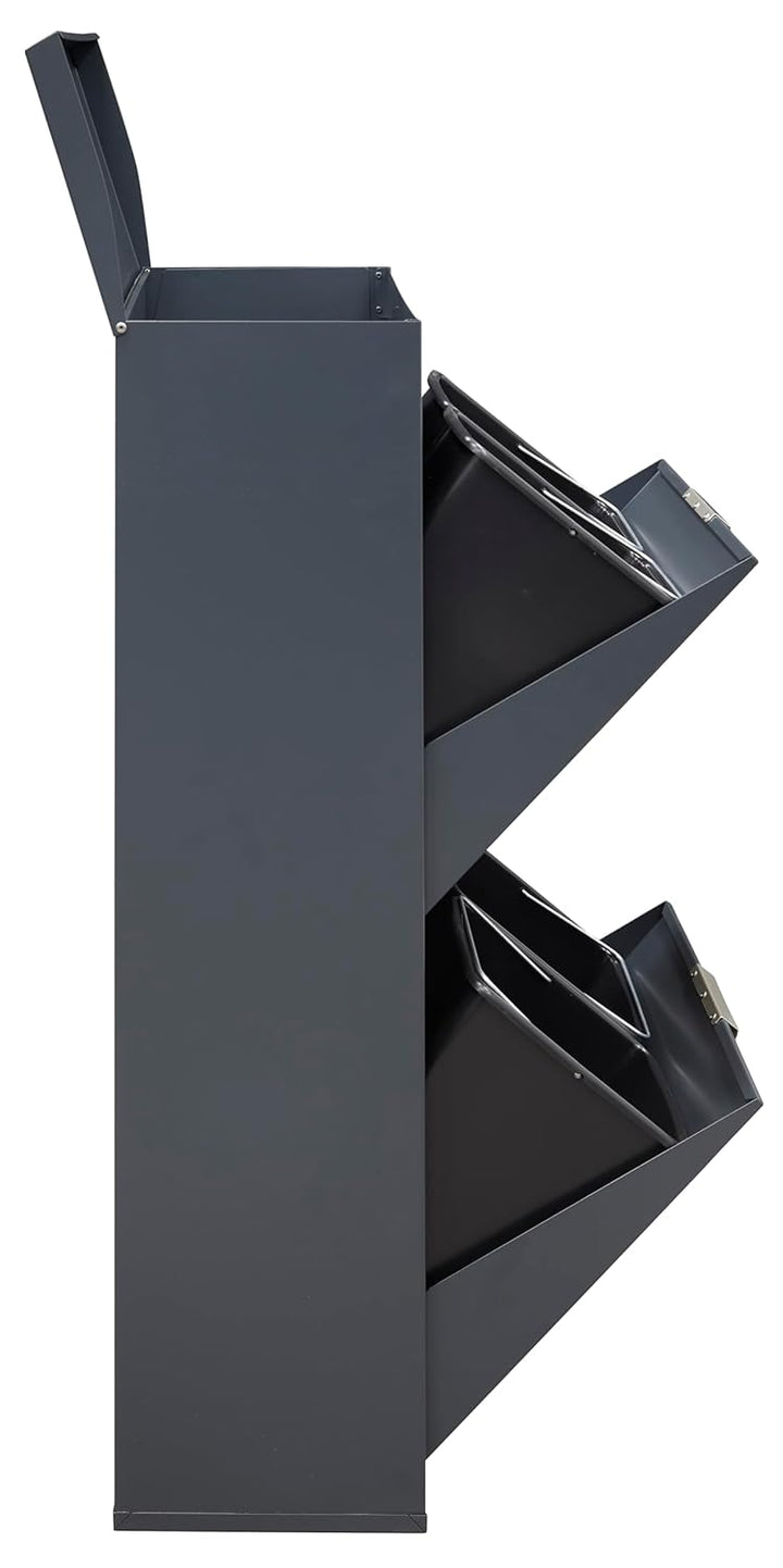ARREGUI Ecoclas Plus CR624-E Mülltrennsystem aus Stahl mit Aufbewahrungsbox mit Deckel | 4x17L (68L)