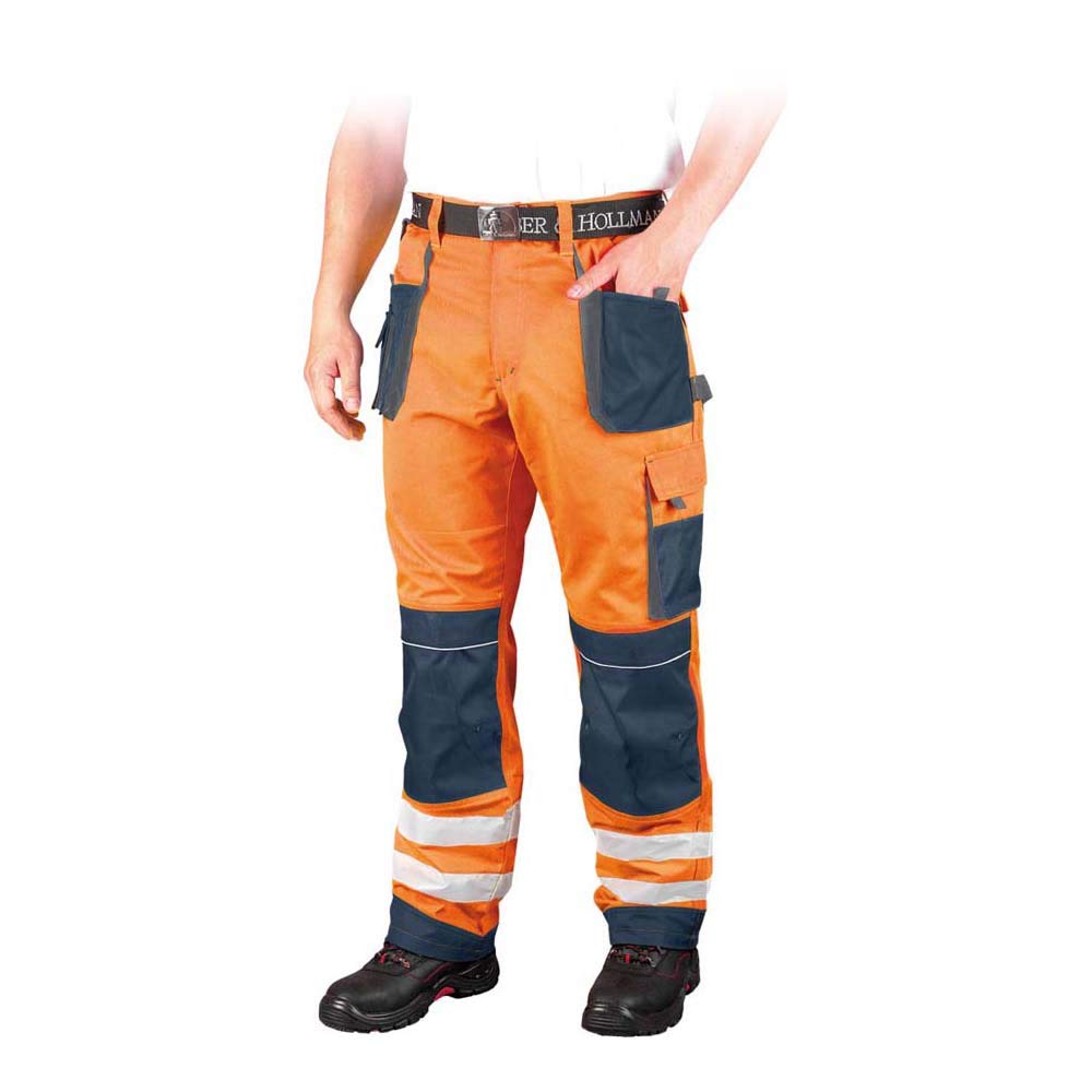 Leber &amp; Hollman Herren Arbeitshose LH-FMNX-B, 100% Polyester 270 g/m2, Taschen für Knieschoner, refl