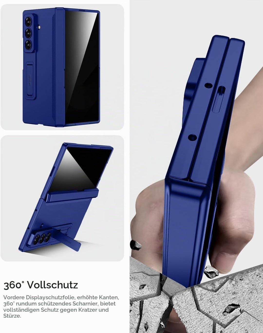 Miimall Kompatibel mit Samsung Galaxy Z Fold 7 Hülle mit Displayschutz Anti-SPY, [Magnetischer Schar