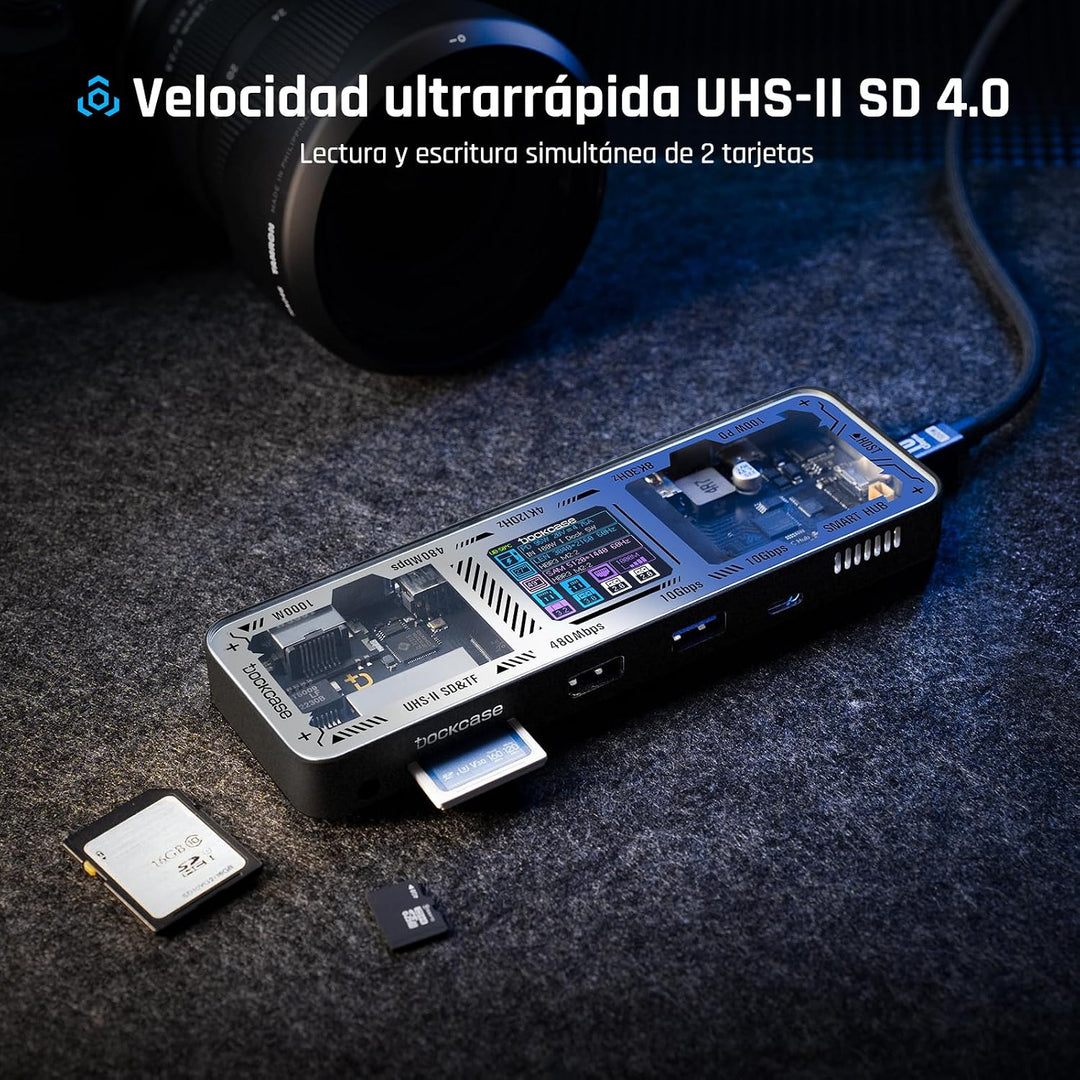 DOCKCASE 10-in-1 USB-C Dockingstation, 2 Monitore 4K, 100W PD Mattschwarz, Mattschwarz