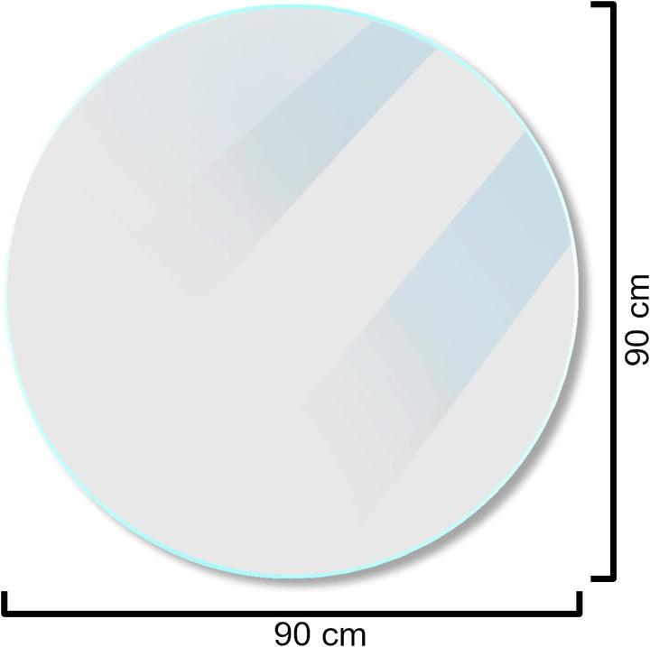 Euro Tische Glasplatte für Kaminofen rund - Glasscheibe mit 6mm ESG Sicherheitsglas - perfekt geeign