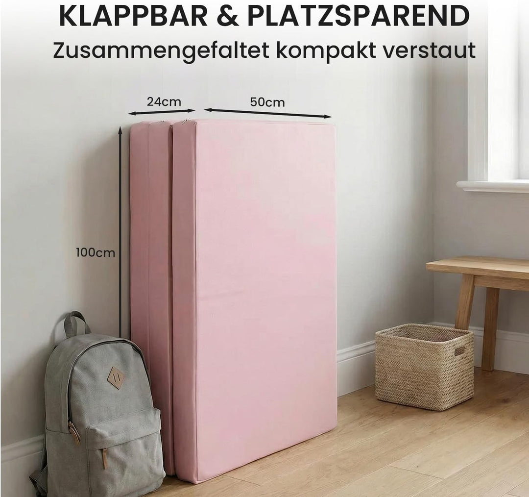 Jeflex - klappbare Weichbodenmatte & Turnmatte 150 x 100 x 8 cm MADE IN GERMANY/Gymnastikmatte tragb